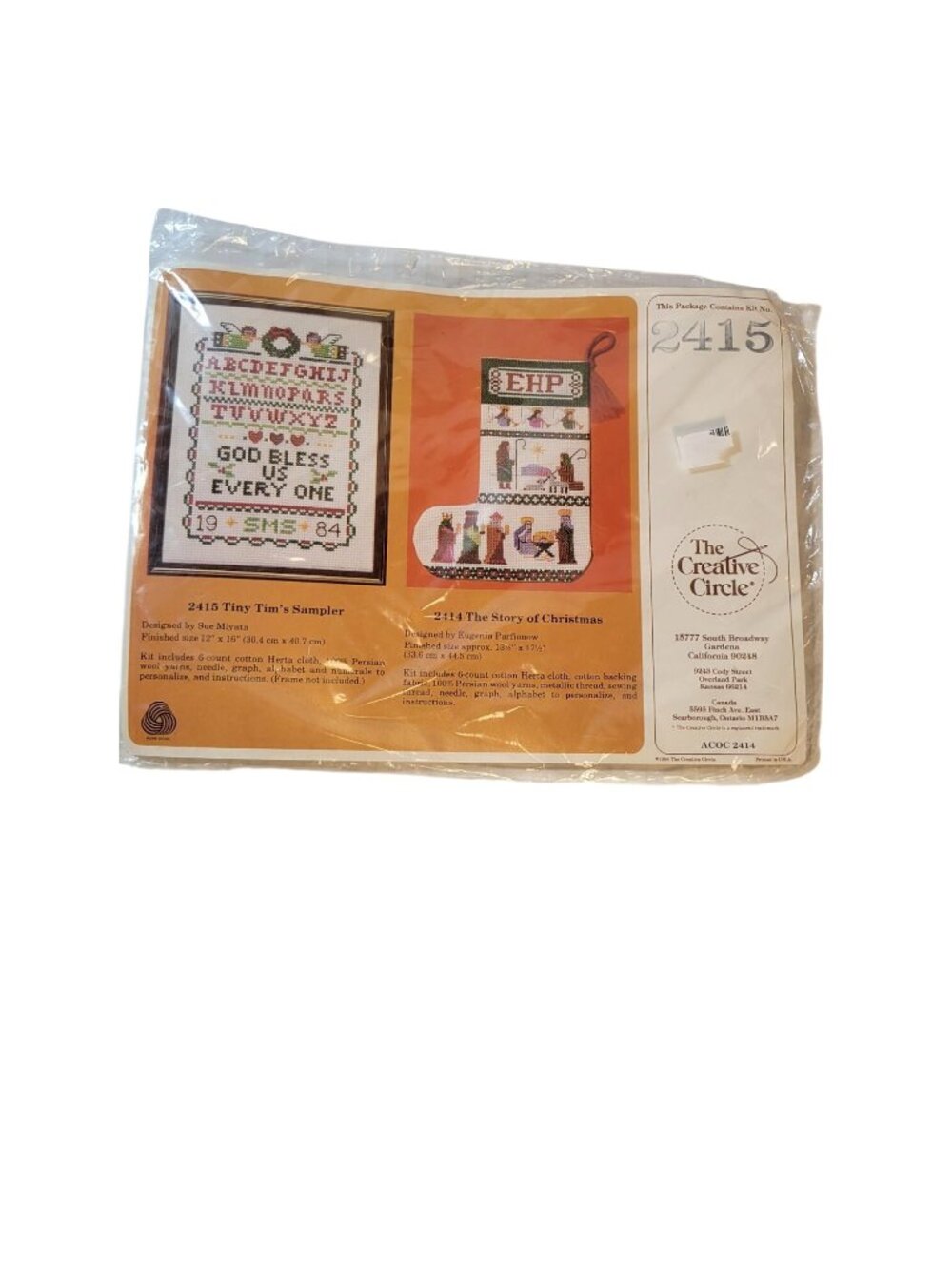 Vintage 1984 The Creative Circle #2415 Tiny Tim Embroidery Sampler